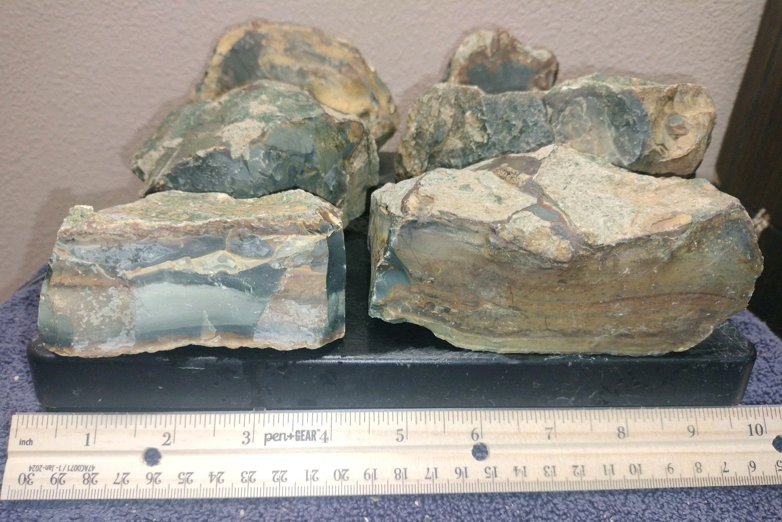 8.7LB ORBS Blue Mountain Picture Jasper Rough 6pc Lot #27