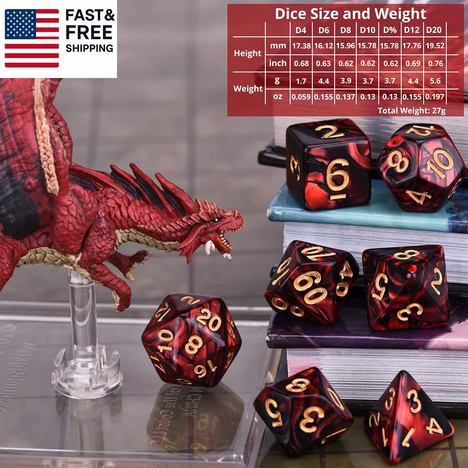 DND RPG Dice Sets 30 X 7 Polyhedral Dice (210Pcs) for Dungeons and Dragons Tabl