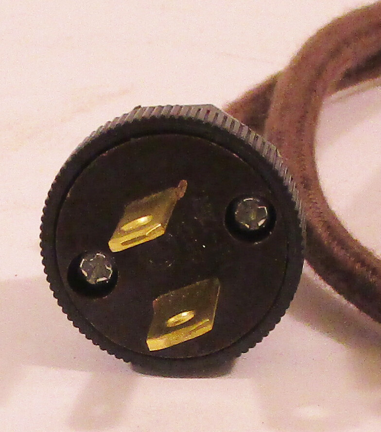 New Vintage Style Cloth Covered Electrical Cord w/ Repro Bakelite Polarized Plug