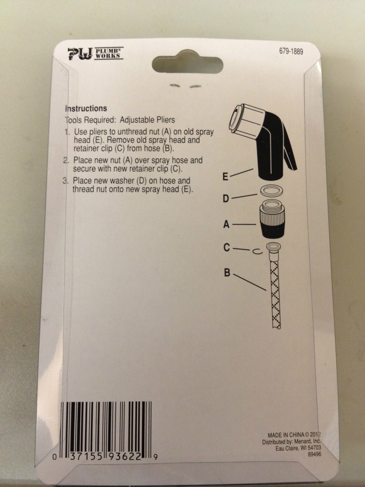 BLACK Plastic Sink Sprayer Replacement Head thumb lever control sink spray hose