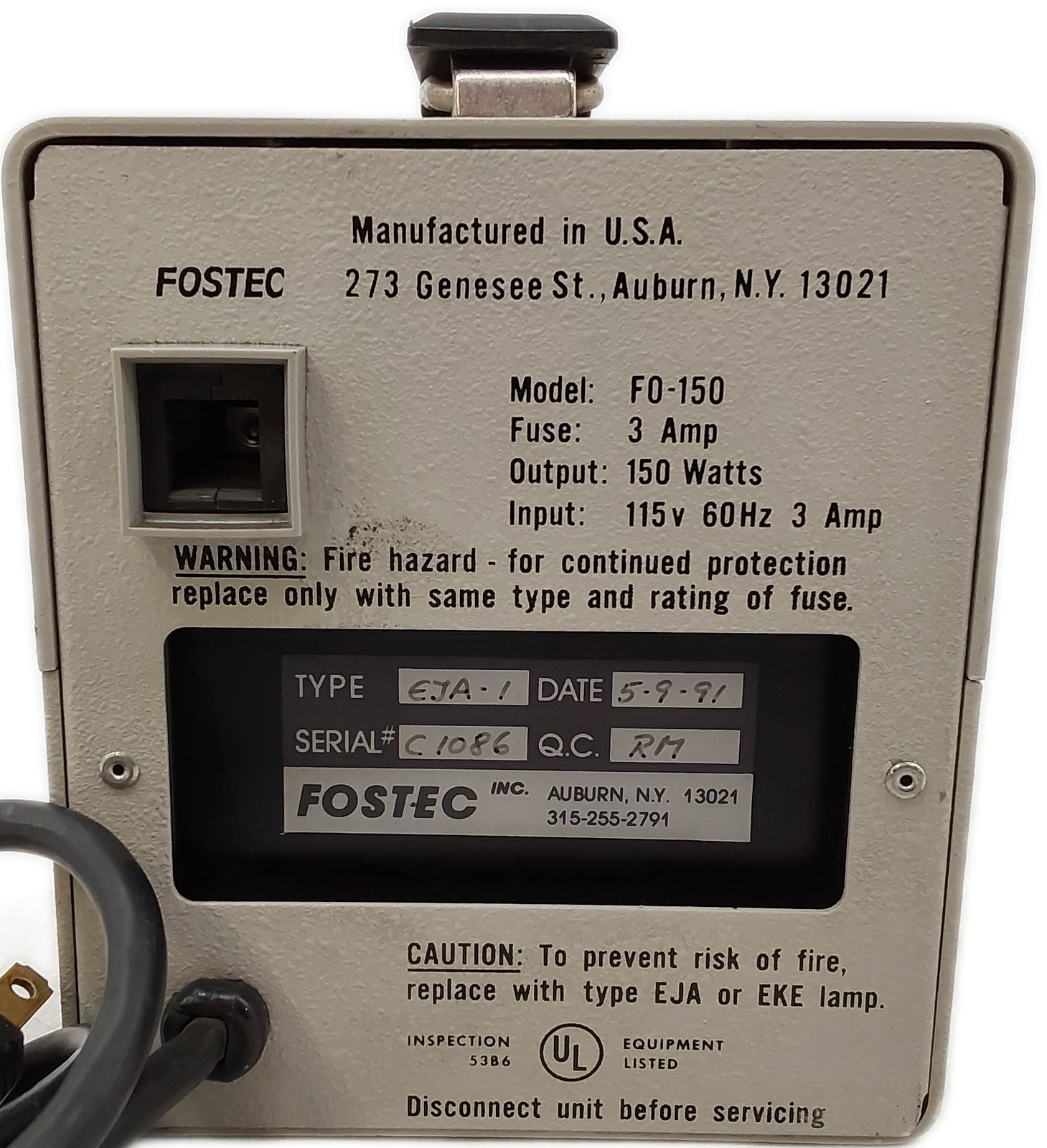Bunton F0-150 Fiber Optic Light Source Illuminator