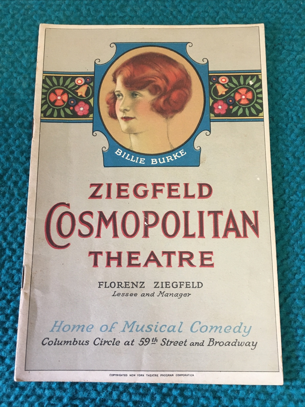 1925 Vintage COSMOPOLITAN THEATRE "Louie 14th" BROADWAY PLAYBILL @ Billie Burke