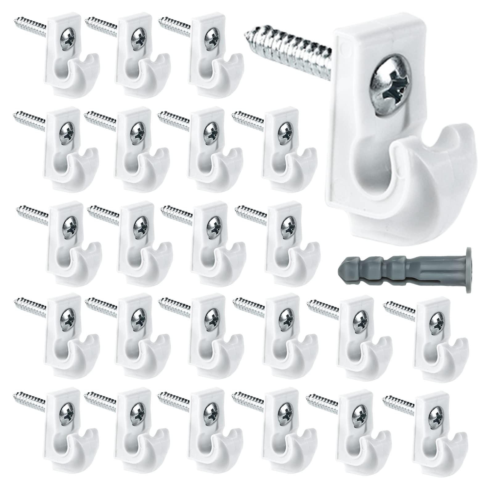 24-Pack Heavy Duty Wire Shelf Clips with Screws for Closet Shelving