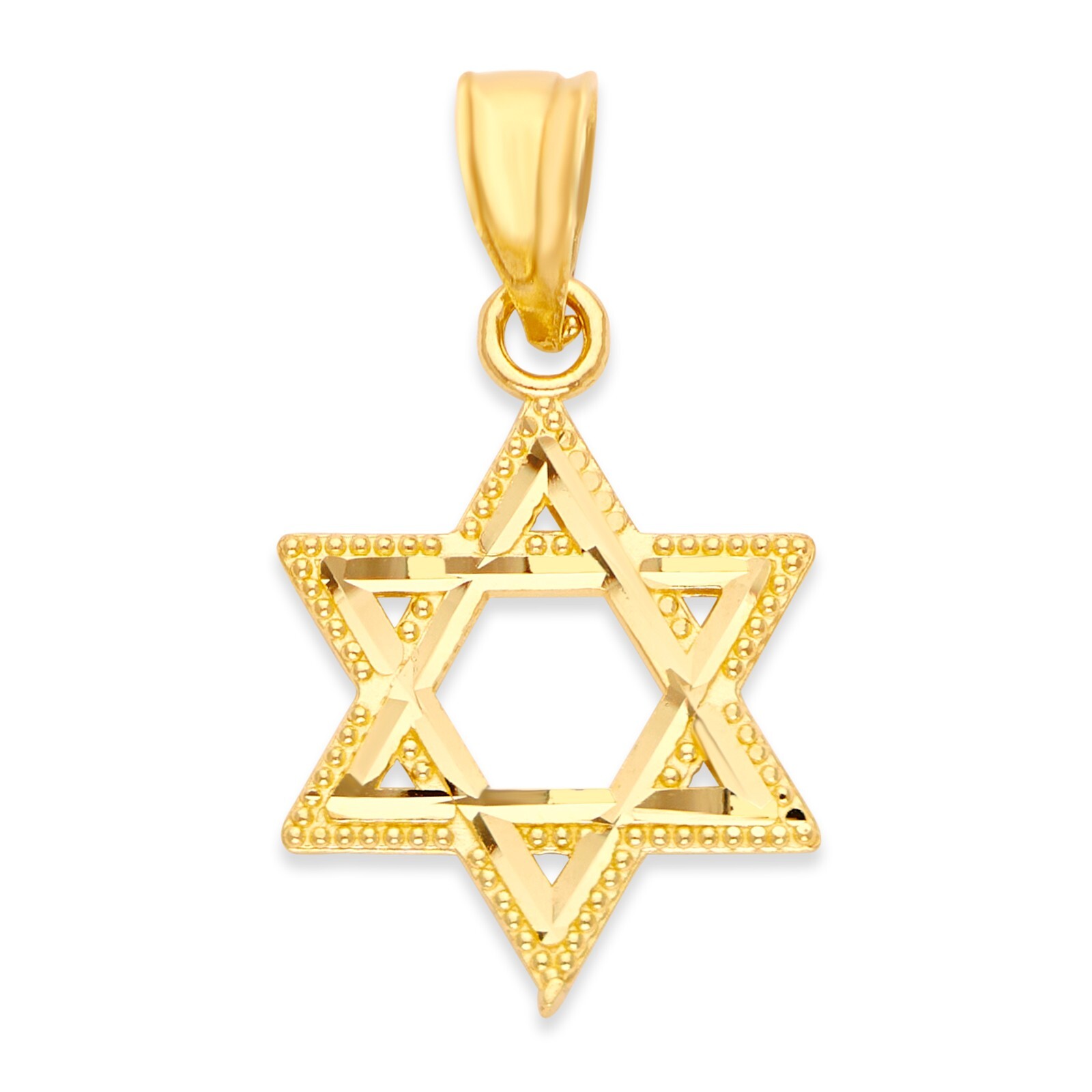 Solid Gold Star of David Pendant in 10k or 14k