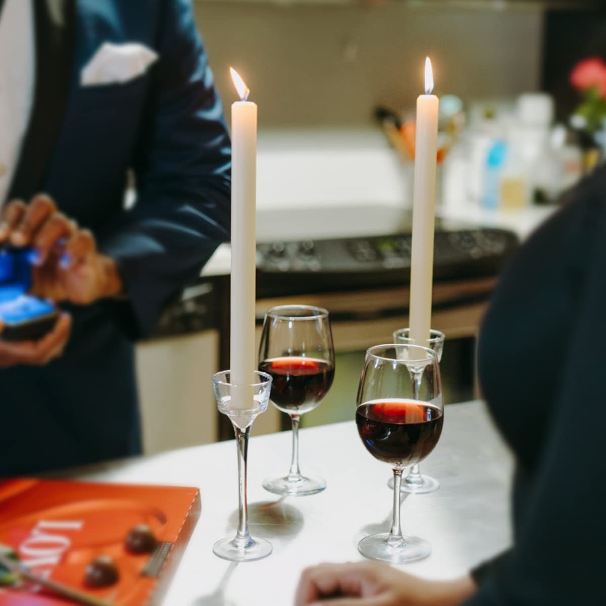 Dripless Taper Candles - Unscented White Candles Bulk Candle Sticks Long Burning