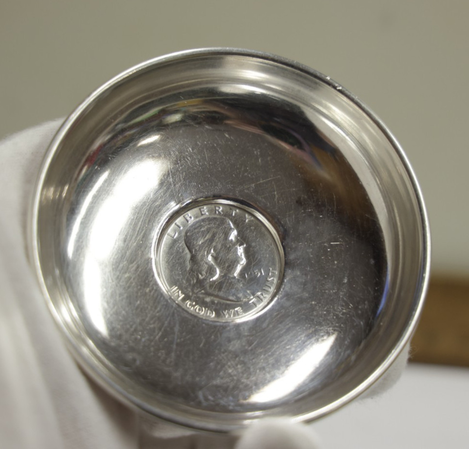 Antique Baldwin & Miller B&M 1951 Franklin 50c Sterling Bowl/Trinket Dish #761
