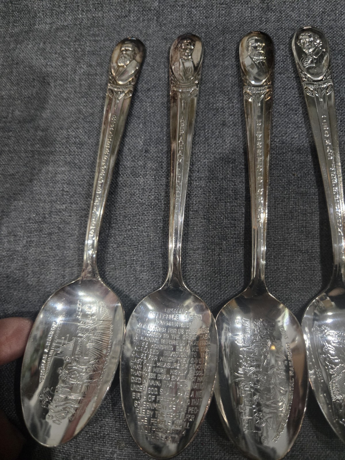 Presidents Collection Of 12 Spoons Wm Rogers Mfg Silver Plate