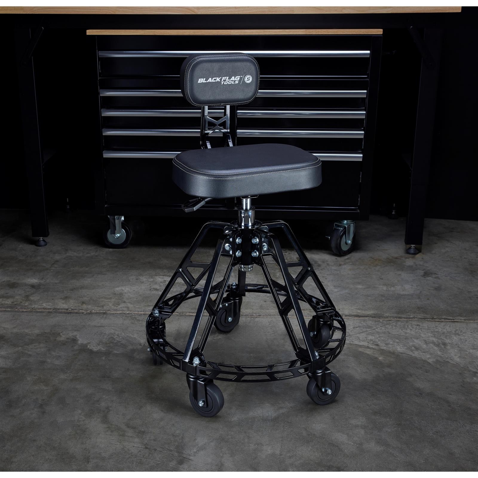 Black Flag™ Adjustable Height High Back Rolling Shop Chair