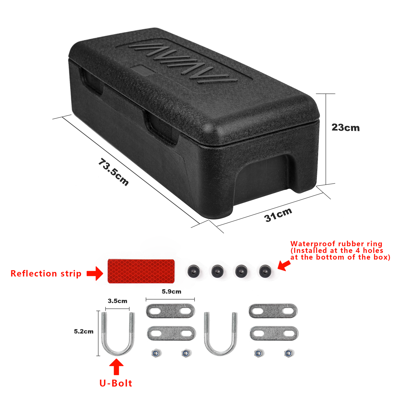 Universal ATV Rack Front Basket UTV Rear Cargo Storage box Trunk 29x13x9 inches