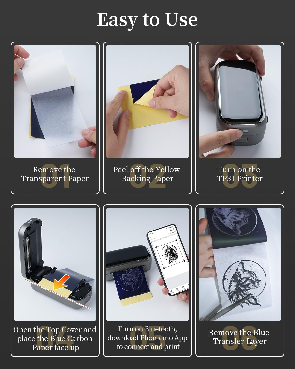 TP31 Tattoo Machine,tattoo stencil printer with 30pcs tattoo transfer paper