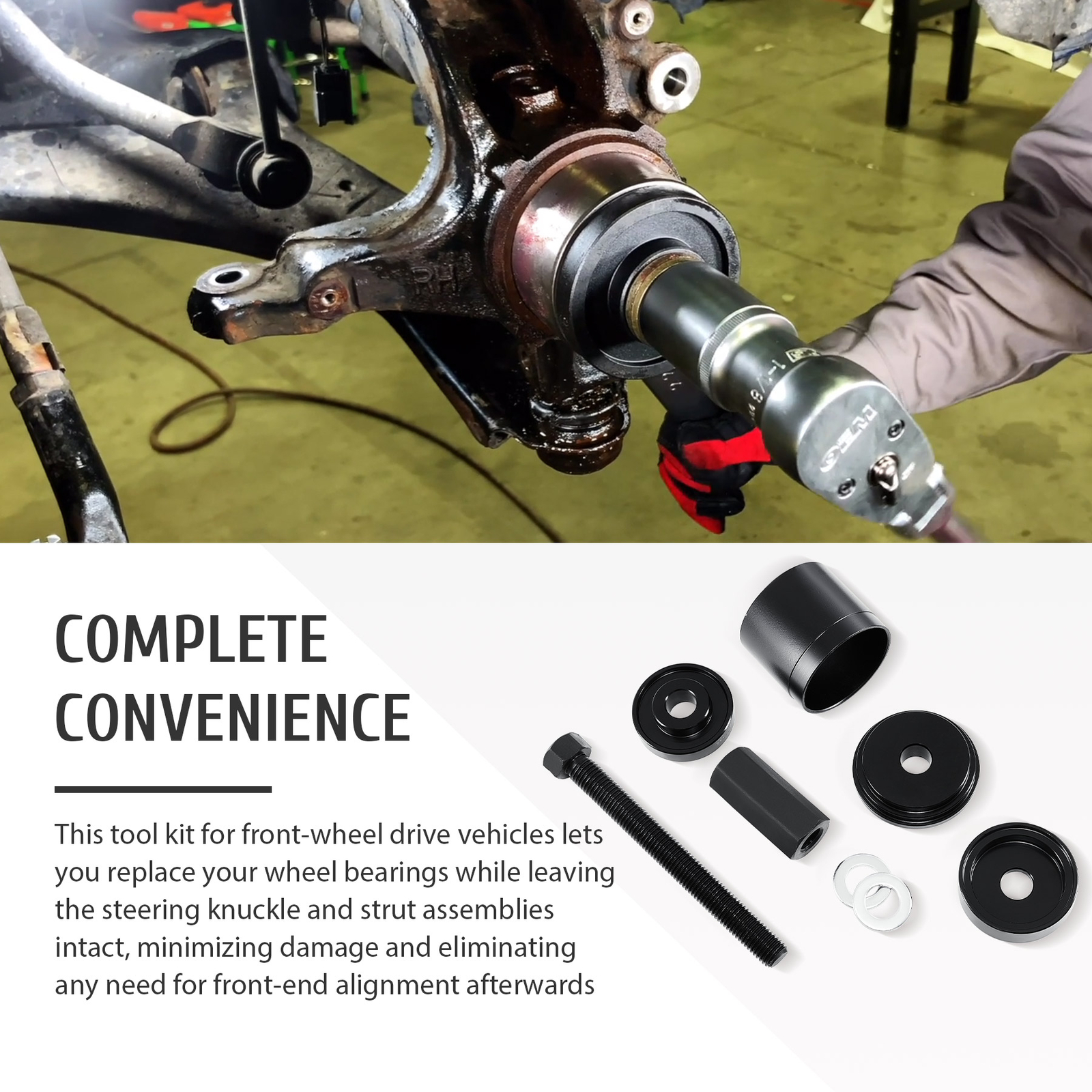 OMT FWD Front Wheel Bearing Press Kit Drive Bearing Removal & Installation 23pcs