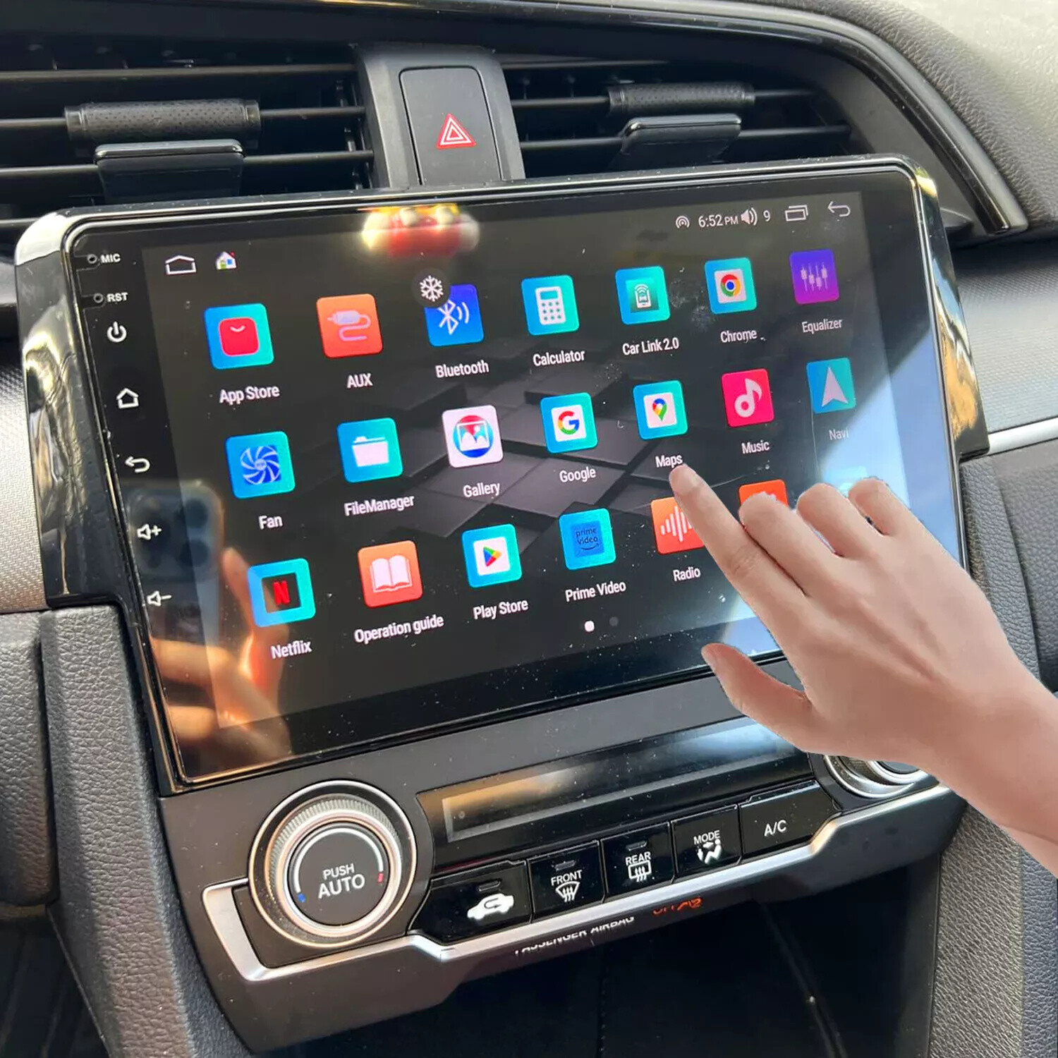 Android 13 Carplay Car Stereo Radio GPS WIFI For Honda Civic 2016-2020 Head Unit