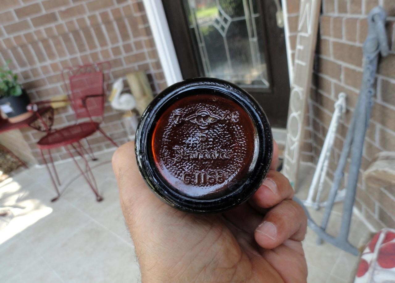 early Orange Crush BEEHIVE Ribbed AMBER Soda Bottle BIRMINGHAM, ALABAMA ALA