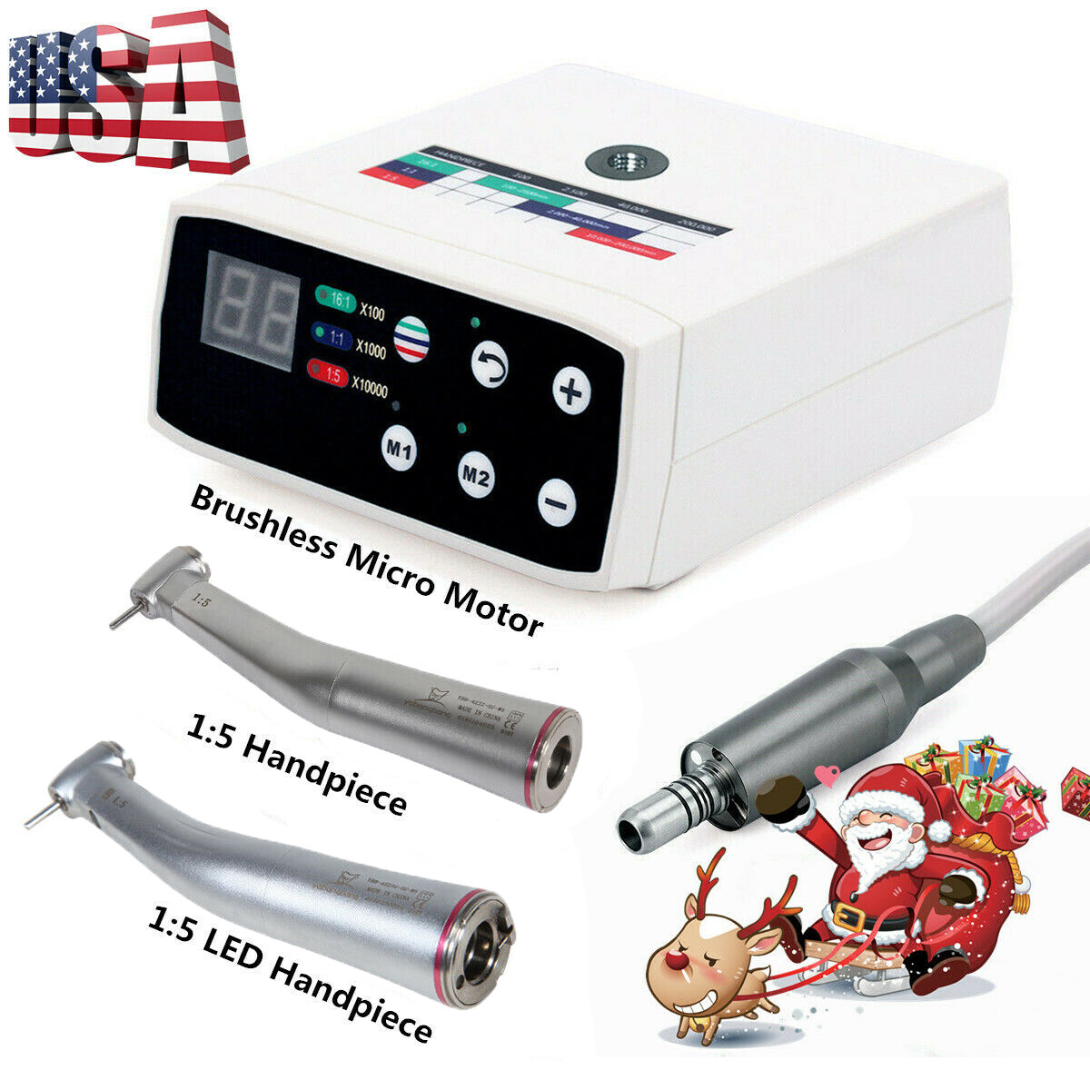Dental LED Brushless Electric Micro Motor / 1:5 Increasing Handpiece Fit NSK st