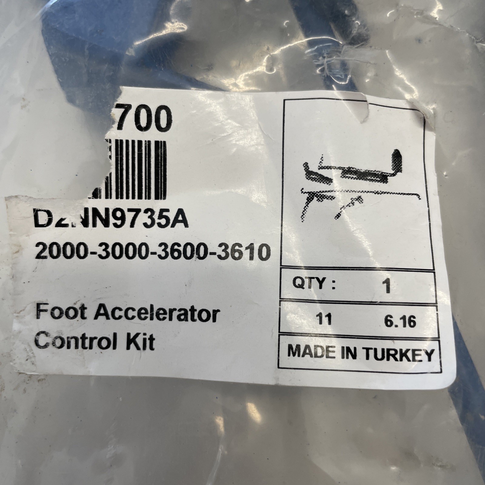 Ford Tractor Foot Throttle Kit Aftermarket 2000 3000 3600 3610