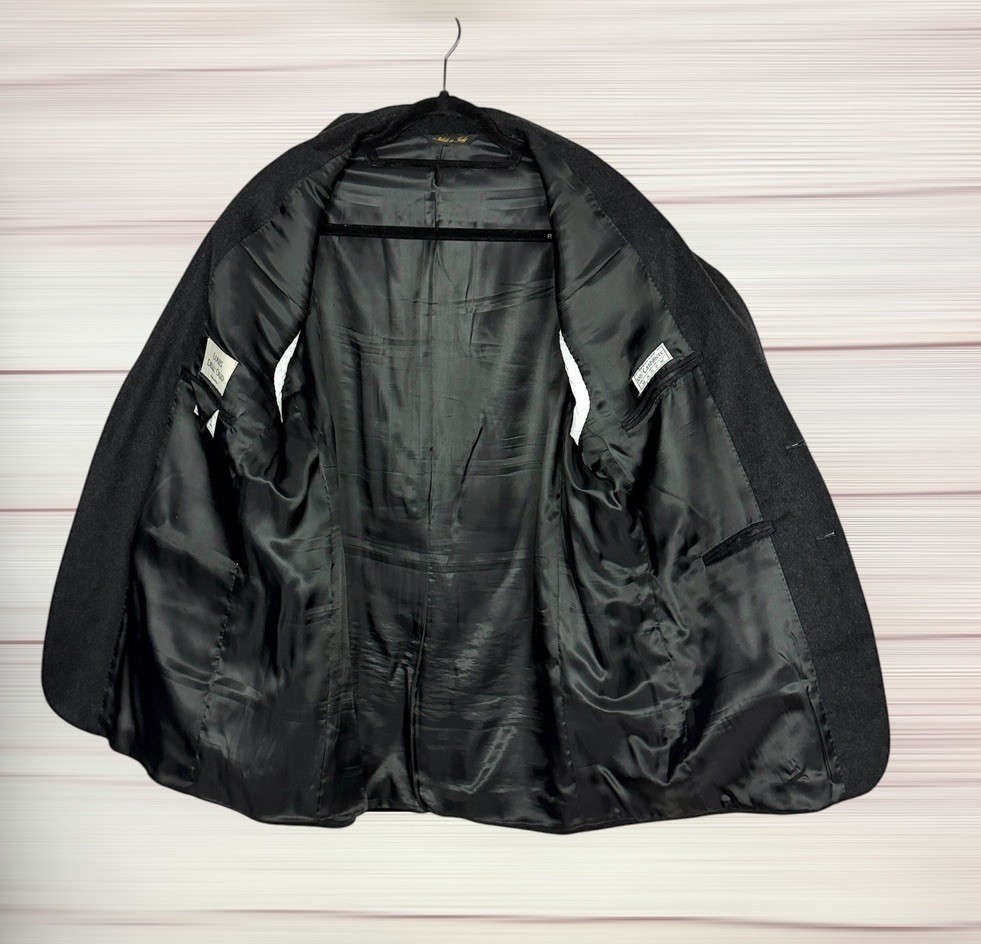 Louis Dell'Olio Cashmere Sport Coat Charcoal Blazer Vintage 42R Vintage Italy