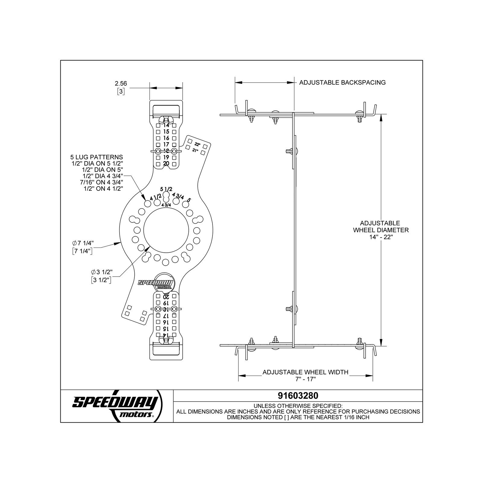 Wheel Fitment Tool for Tire Fit Testing Size Measuring Mockup