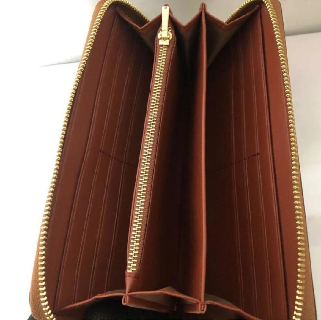 COACH x PEANUTS Long Zip around Wallet Snoopy Woodstock Khaki Signature CE705