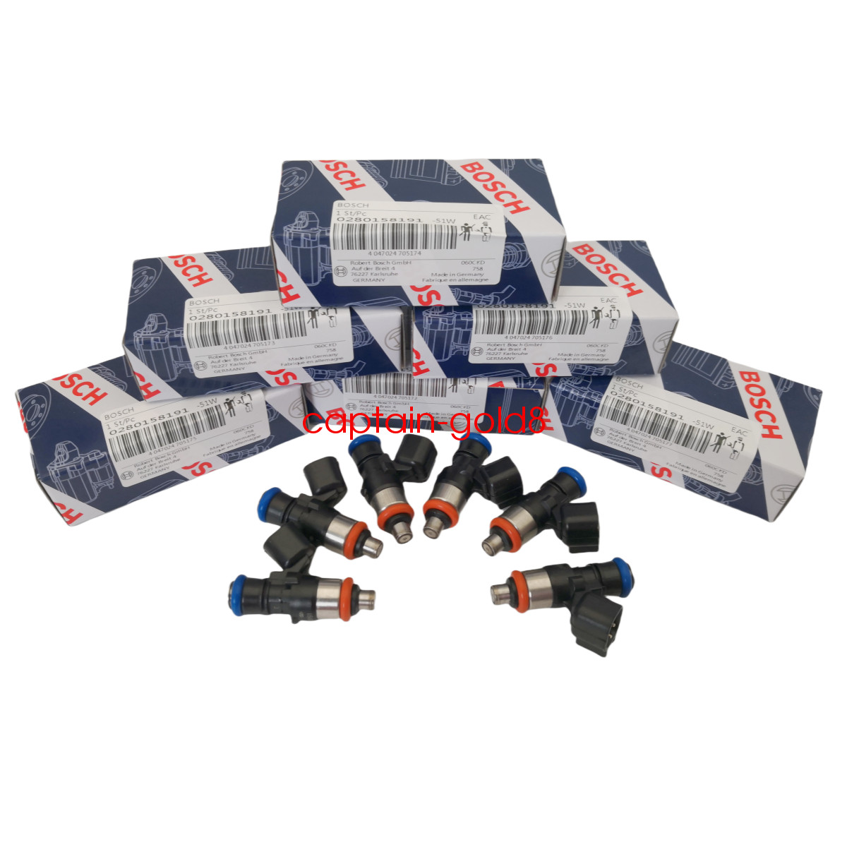 BOSCH 6x Original OEM 0280158191 For Ford Fuel Injectors 2011-17 3.5L 3.7L