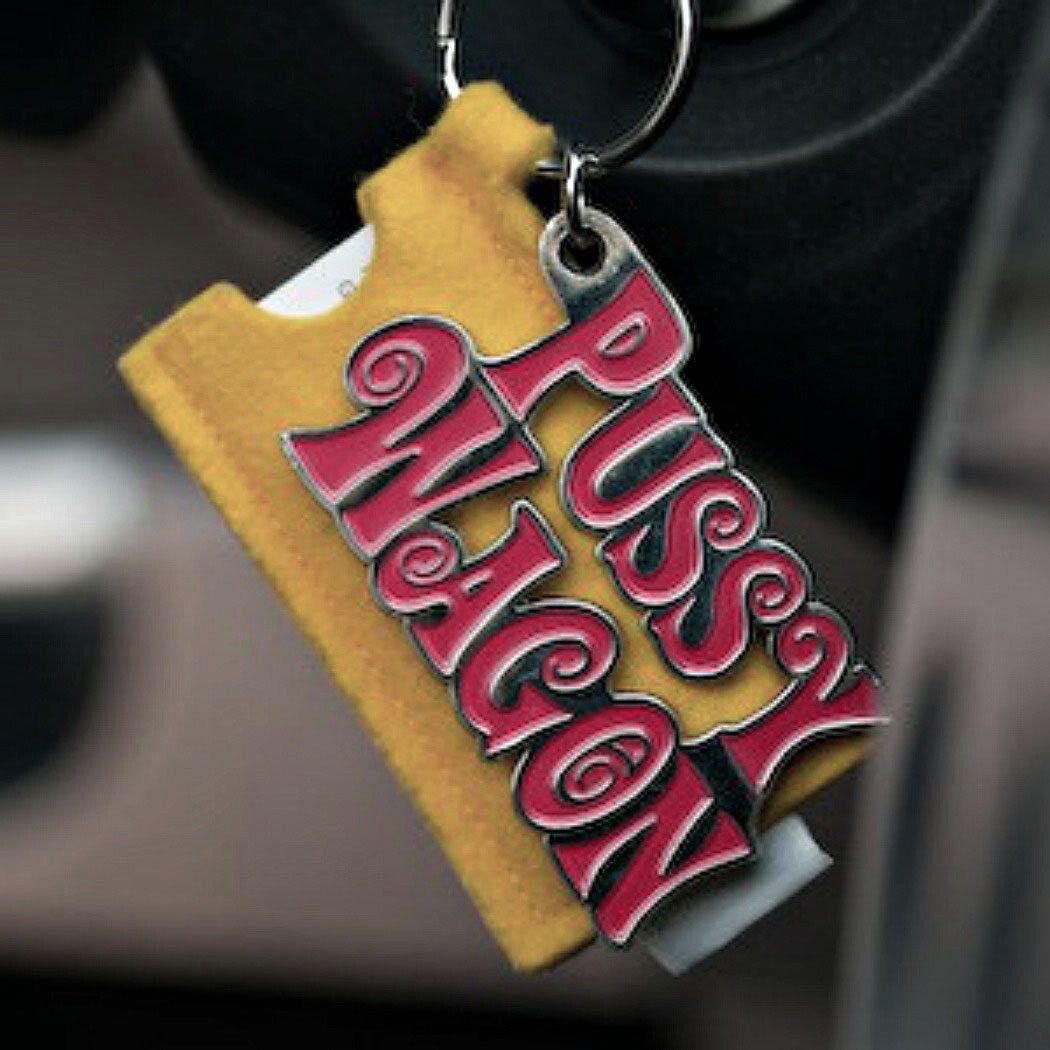 PUSSY WAGON KEYCHAIN 1.5" Key Ring Kill Bill Movie Fan Funny Gag Gift Lady Gaga