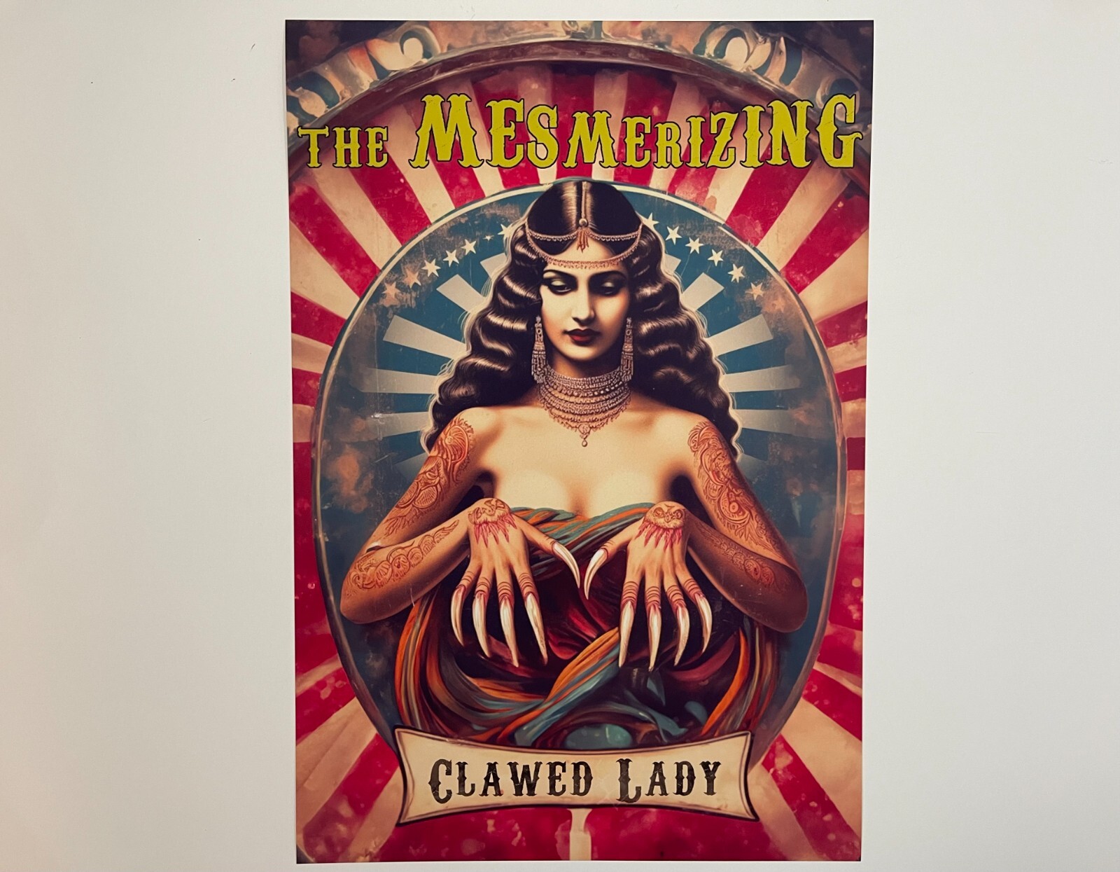Clawed Lady Freak Show Poster Circus Art Retro Carnival Freakshow Posters