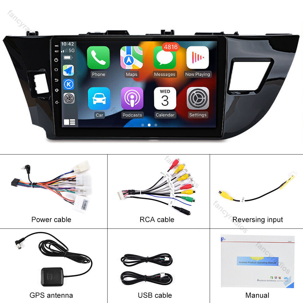 For 2014-2016 Toyota Corolla Apple CarPlay Car Stereo Radio GPS Navi Android 15
