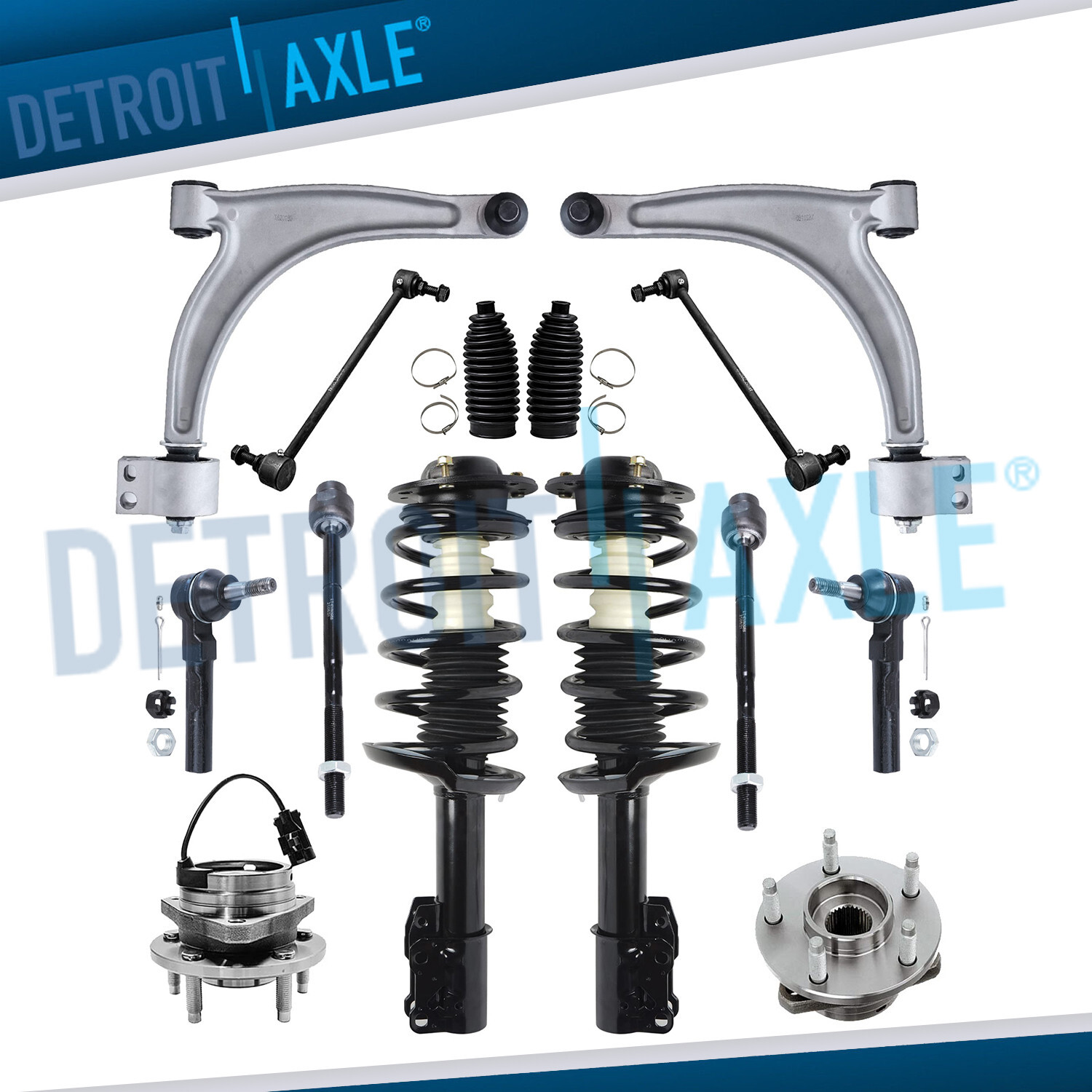 14pc Front Strut Lower Control Arm Tierod Kit for 2004-2012 Chevy Malibu Aura G6