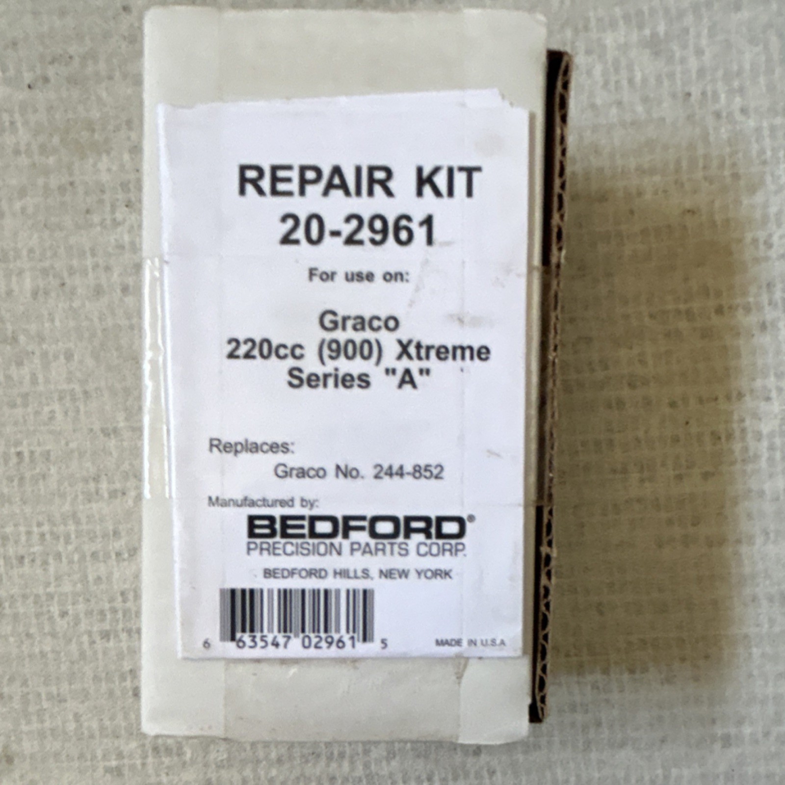 Bedford Repair Kit 20-2961 for Graco 220cc (900) Xtreme Series A 244-852
