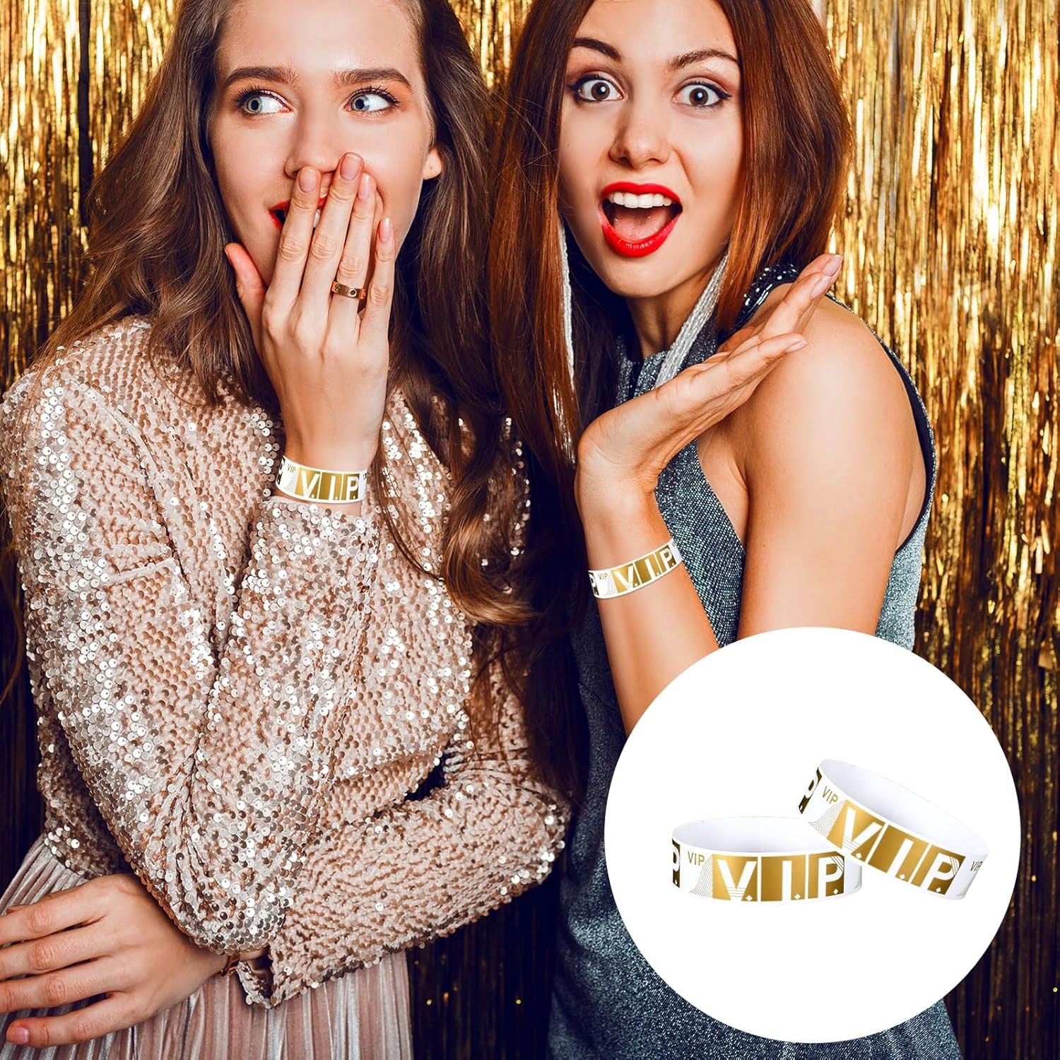 100 Pcs VIP Wristbands for Events Concert Club Amusement Park Party Bracelets