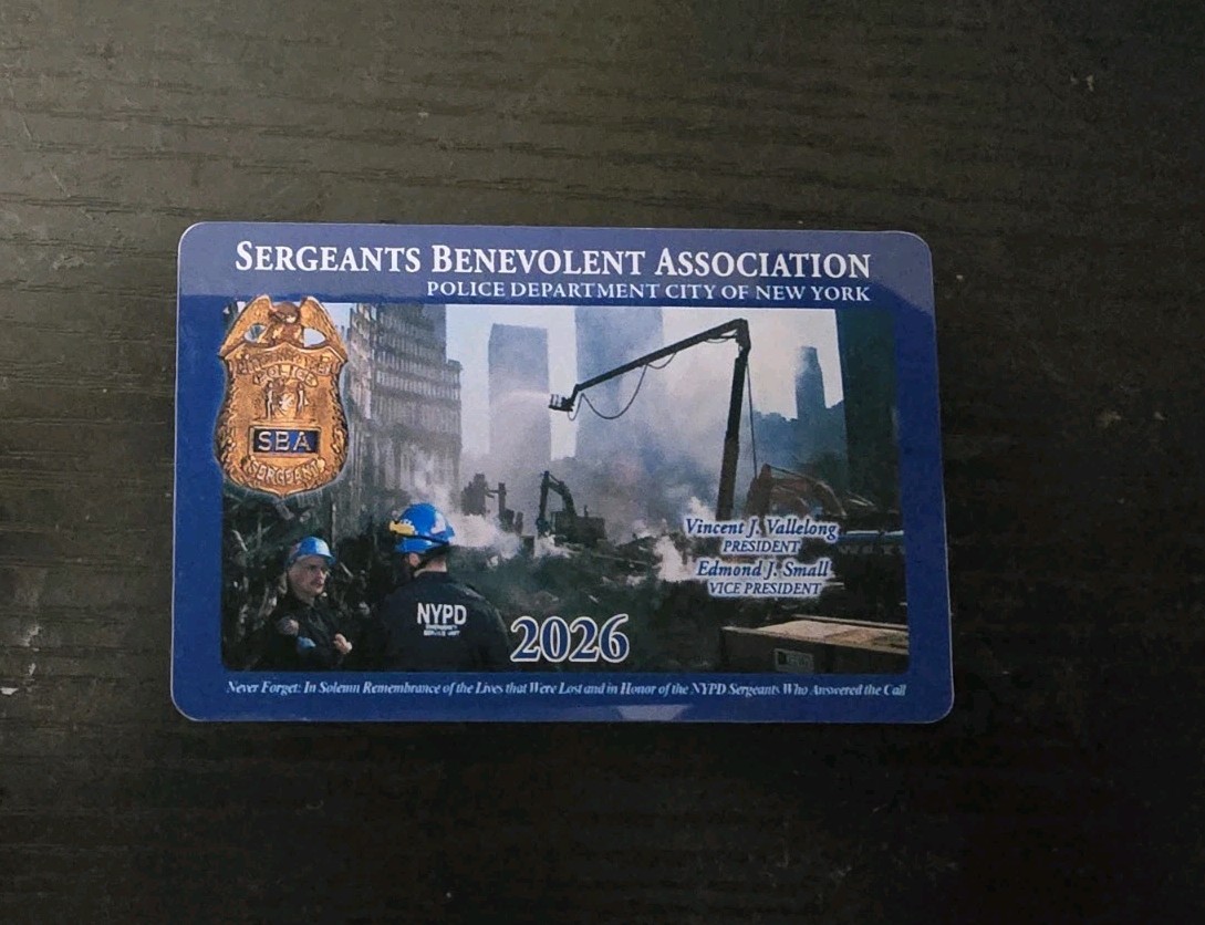 Nypd SBA Card Not PBA  Twenty Twenty Six. Genuine Mint Condition Unsigned.