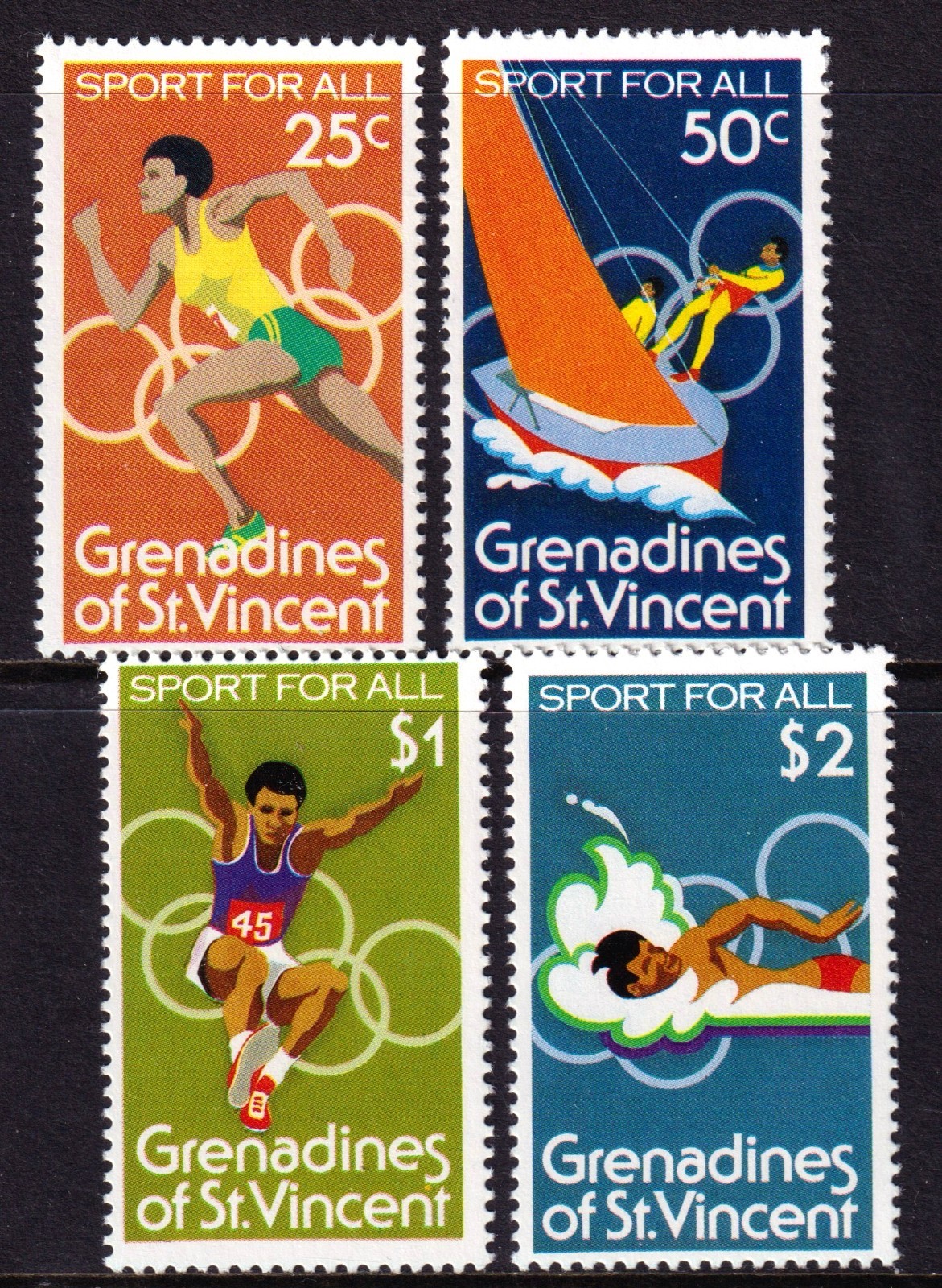 St. Vincent Grenadines 1980 Olympics Complete Mint MNH Set SC 190-193