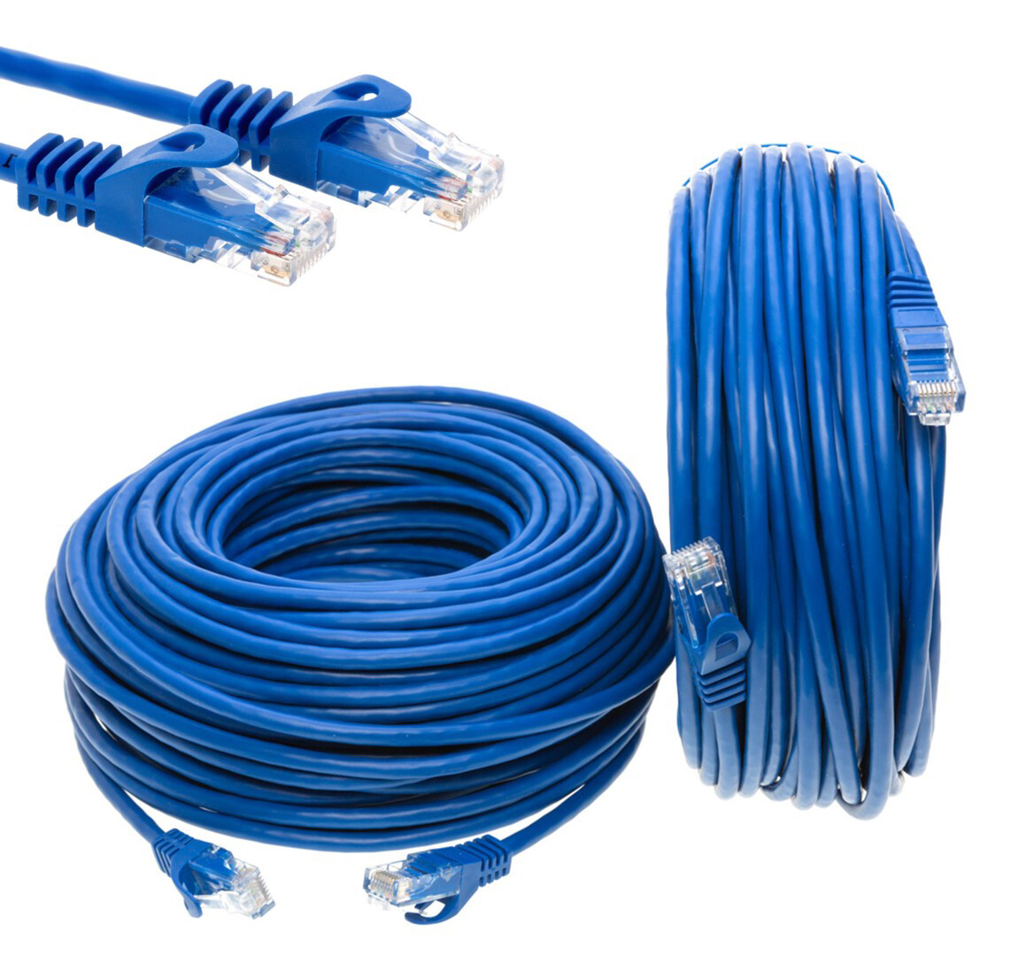 CAT6 Ethernet Patch Cord RJ-45 LAN Network Cable Blue 25FT- 200FT Multi-Pack LOT