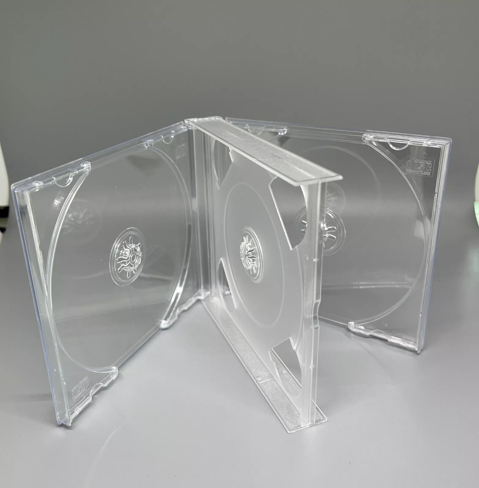 1 PCS 24MM 3-DISC TRIPLE CD JEWEL CASE W/CLEAR TRAY W CDA ASSEMBLED- GF3