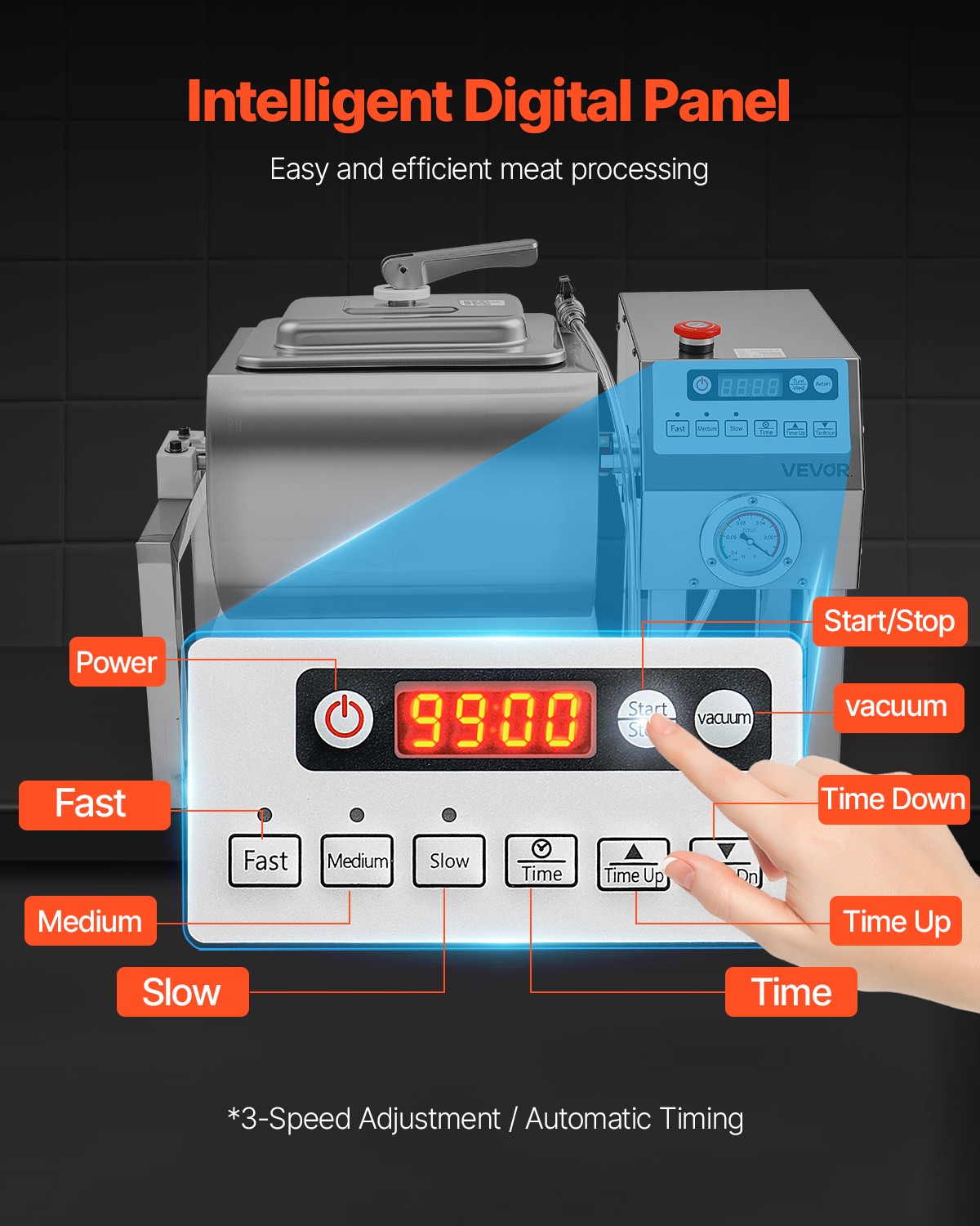 VEVOR Vacuum Meat Tumbler Marinator Machine 20L for Chicken Steak Fish