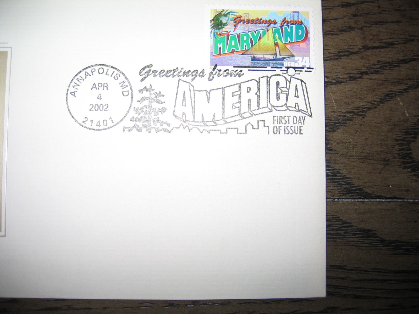 2002 MARYLAND Greetings From America Replica Gold Stamp Golden COVER