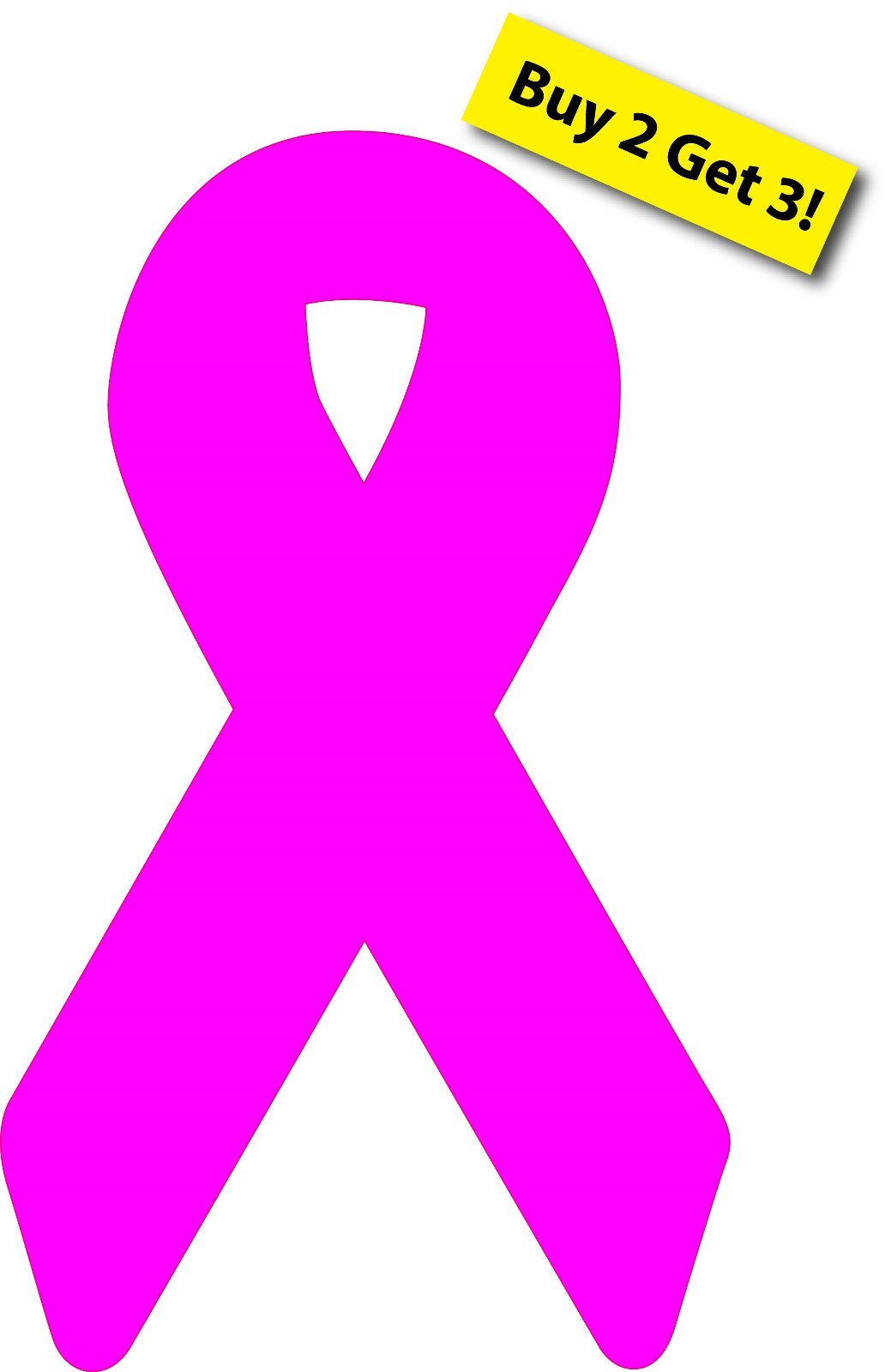 Pink Breast Cancer Awareness Ribbon Decal Sticker Buy 2 Get 3 3.5" x 6.0" p294