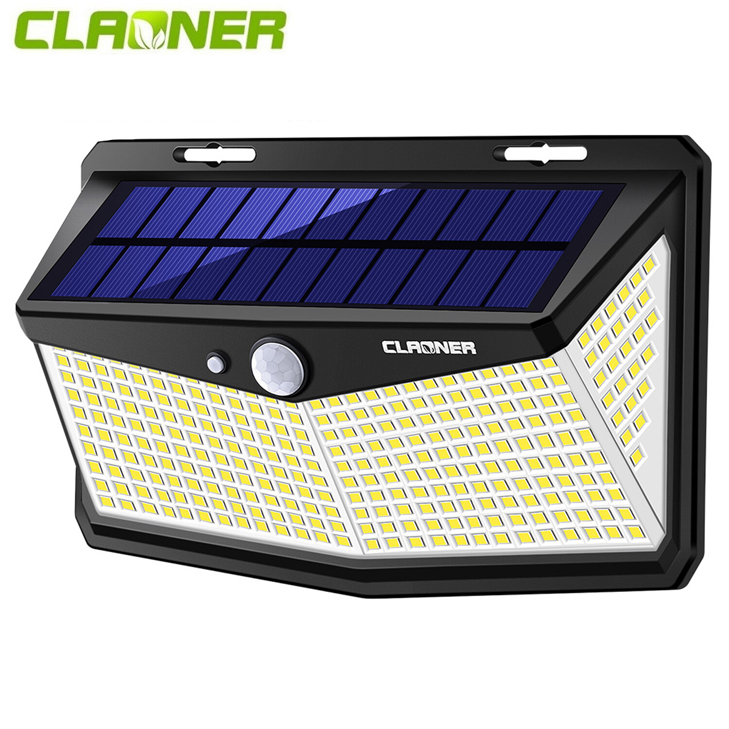 CLAONER 310 LED Solar Power Light PIR Motion Sensor Outdoor Garden Security Lamp