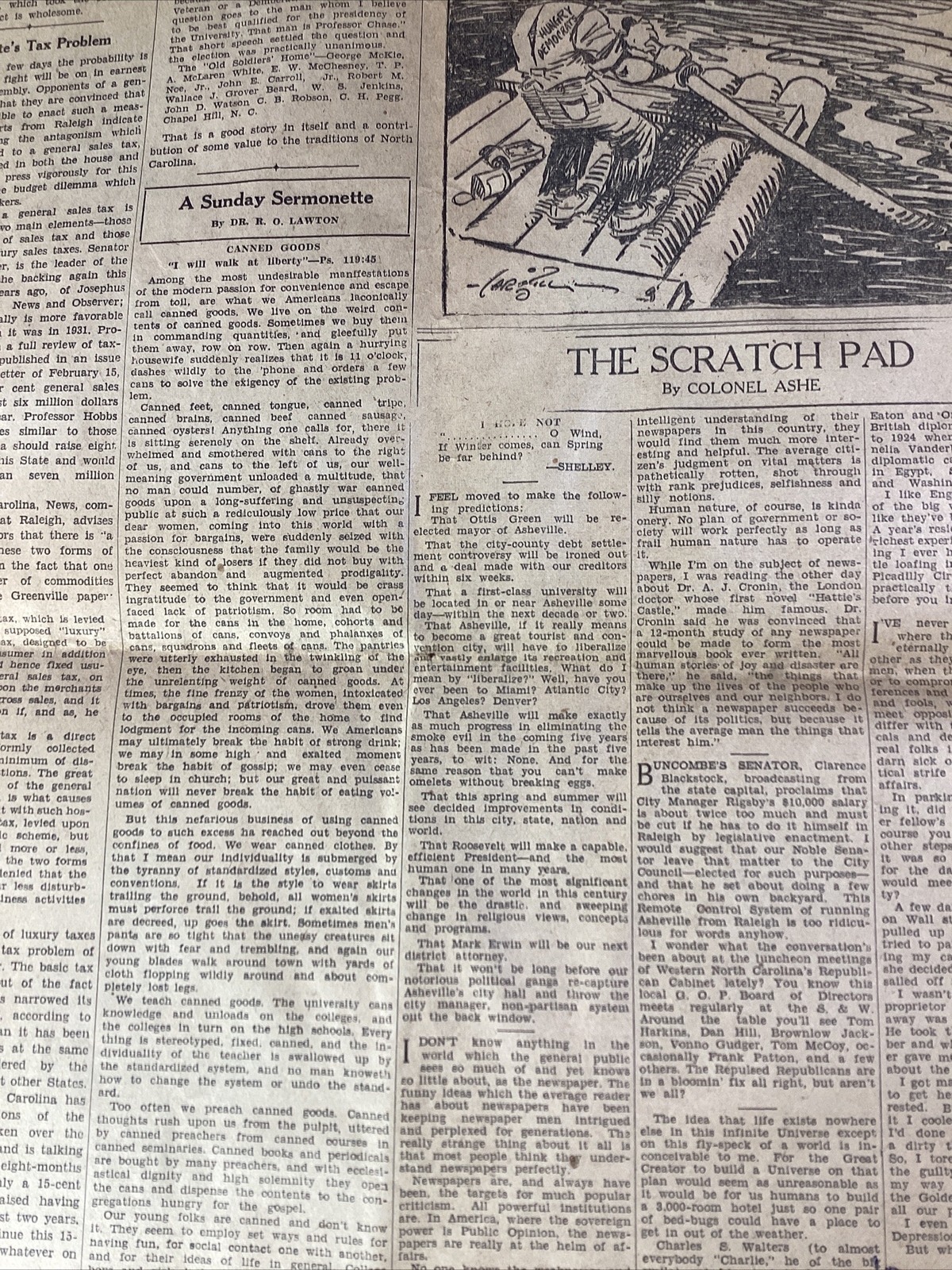 Ashville NC Newspaper Feb 19, 1933 Great Ads Women Miami Columns Carolina Power