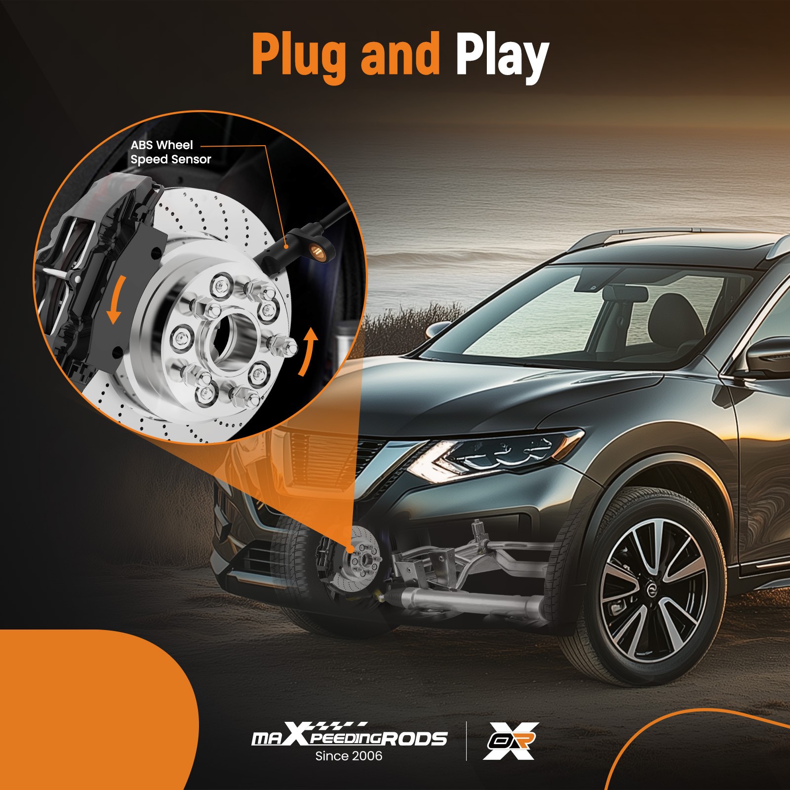 4PCS ABS Wheel Speed Sensor for Jeep Compass/Patriot 2007-2017 5105065 FWD