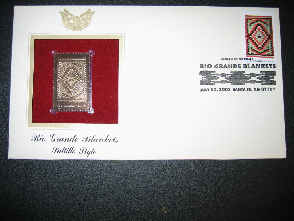 2005 Rio Grande Blanket Saltillo Style Gold GOLDEN Replica Cover STAMP