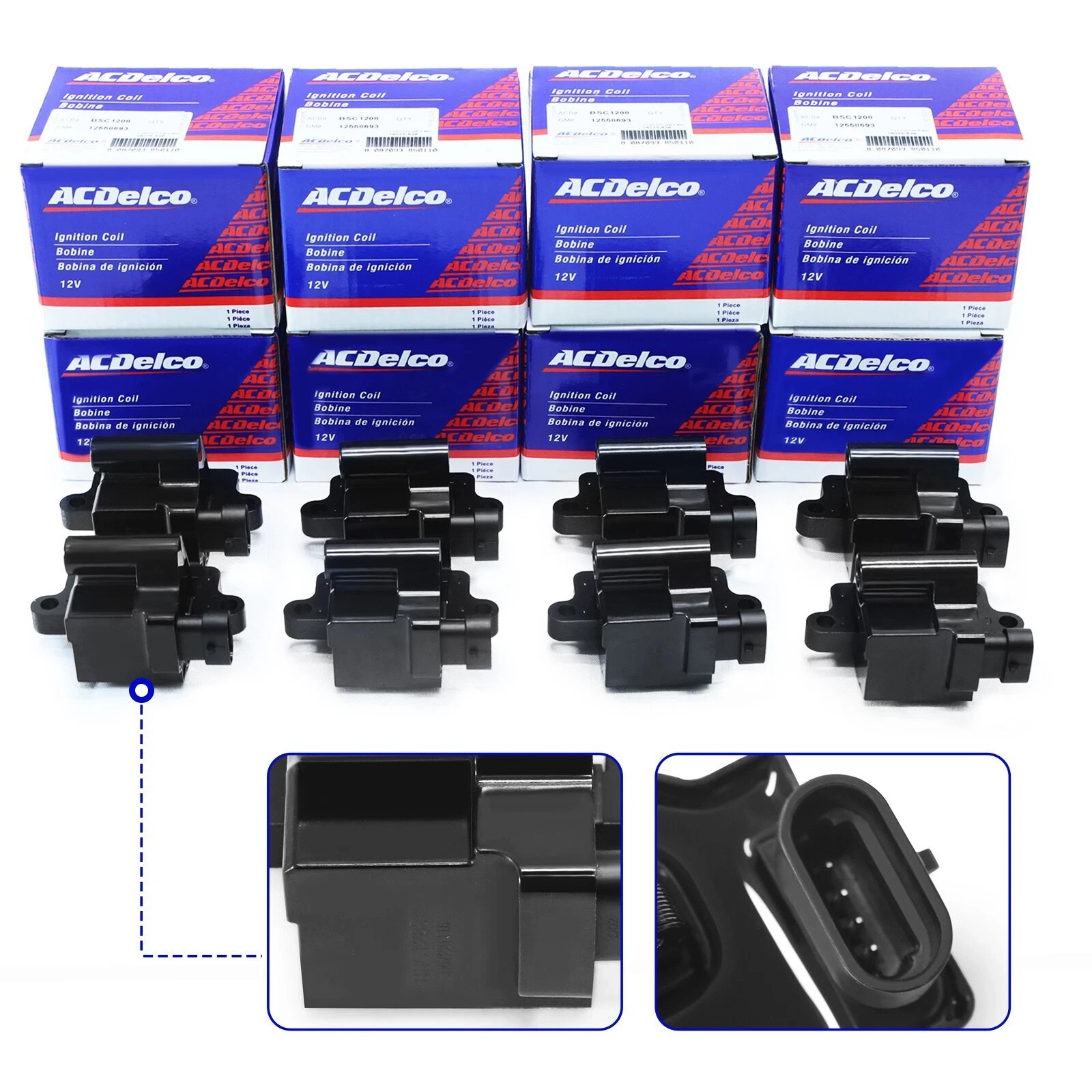 8 Pack Acdelco UF271 12558693 Ignition Coils For Chevy GMC 4.8L 5.3L 6.0L D581