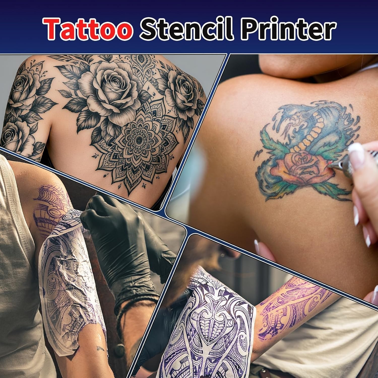 Bluetooth Tattoo Stencil Printer Thermal Transfer Machine Copier for A4 Paper PC