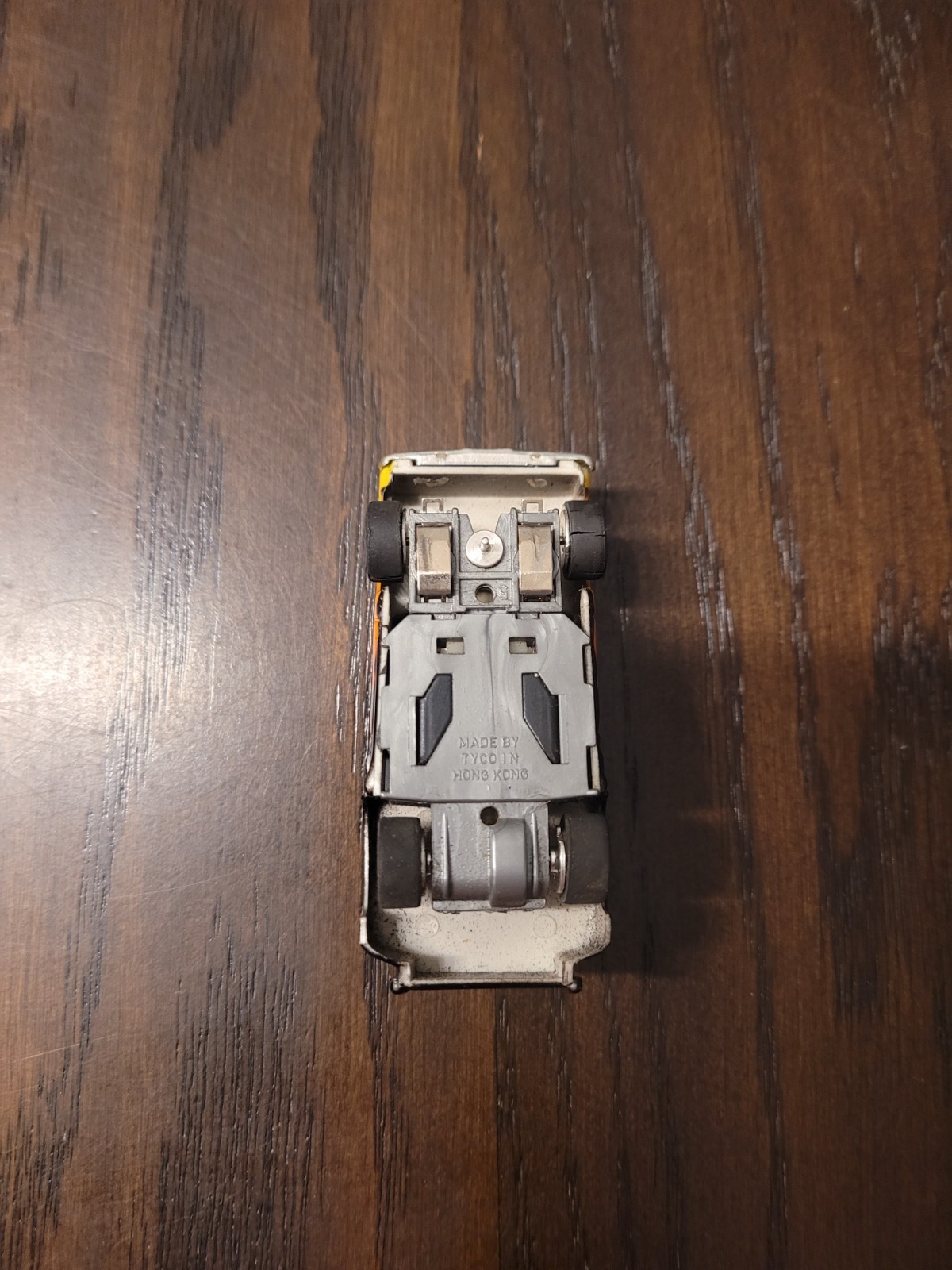 Tyco Chevy Pick Up Truck HP2 Chassis Black W/ Flames Chrome Roll Bar And Wheels