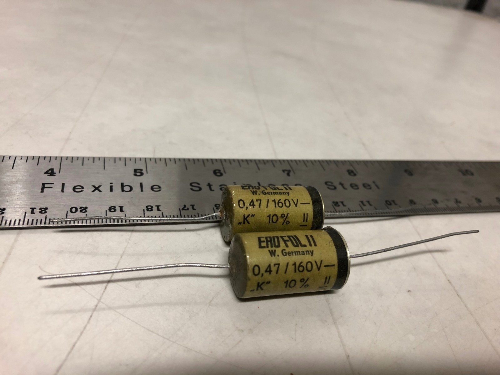(2) 1960's ERO EROFOL II Film/Foil Audio Capacitors 0.47uf 160v .47uf 470nf NOS