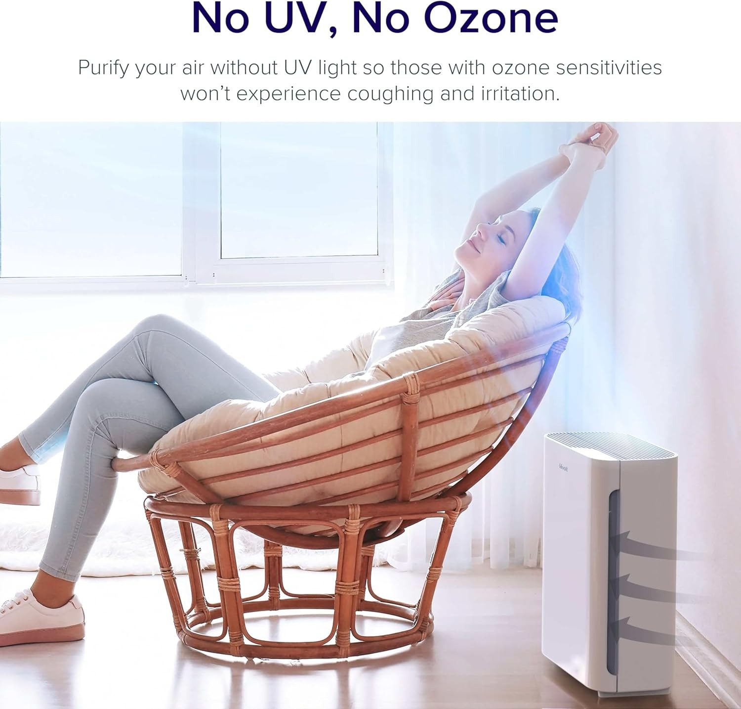 LEVOIT Air Purifier for Home,Quiet with Washable Pre-Filter Vital100-White