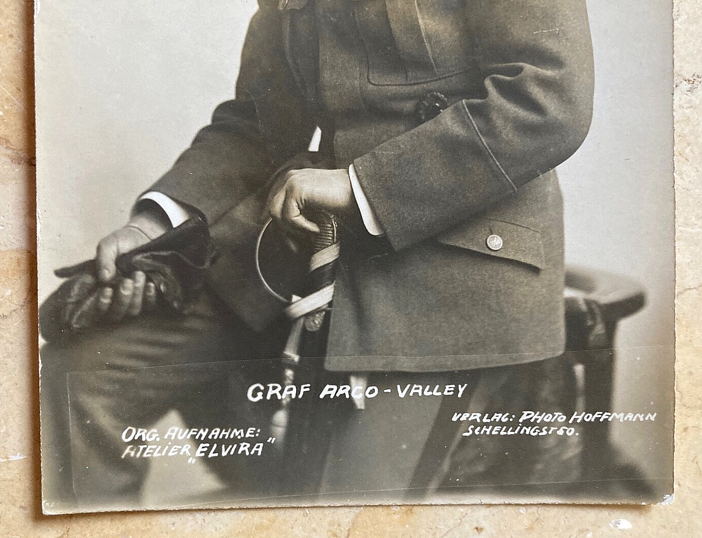 RARE! POST-WW1 GERMAN FREIKORPS EPP CMDR. GRAF ARCO-VALLEY PHOTO POSTCARD RPPC