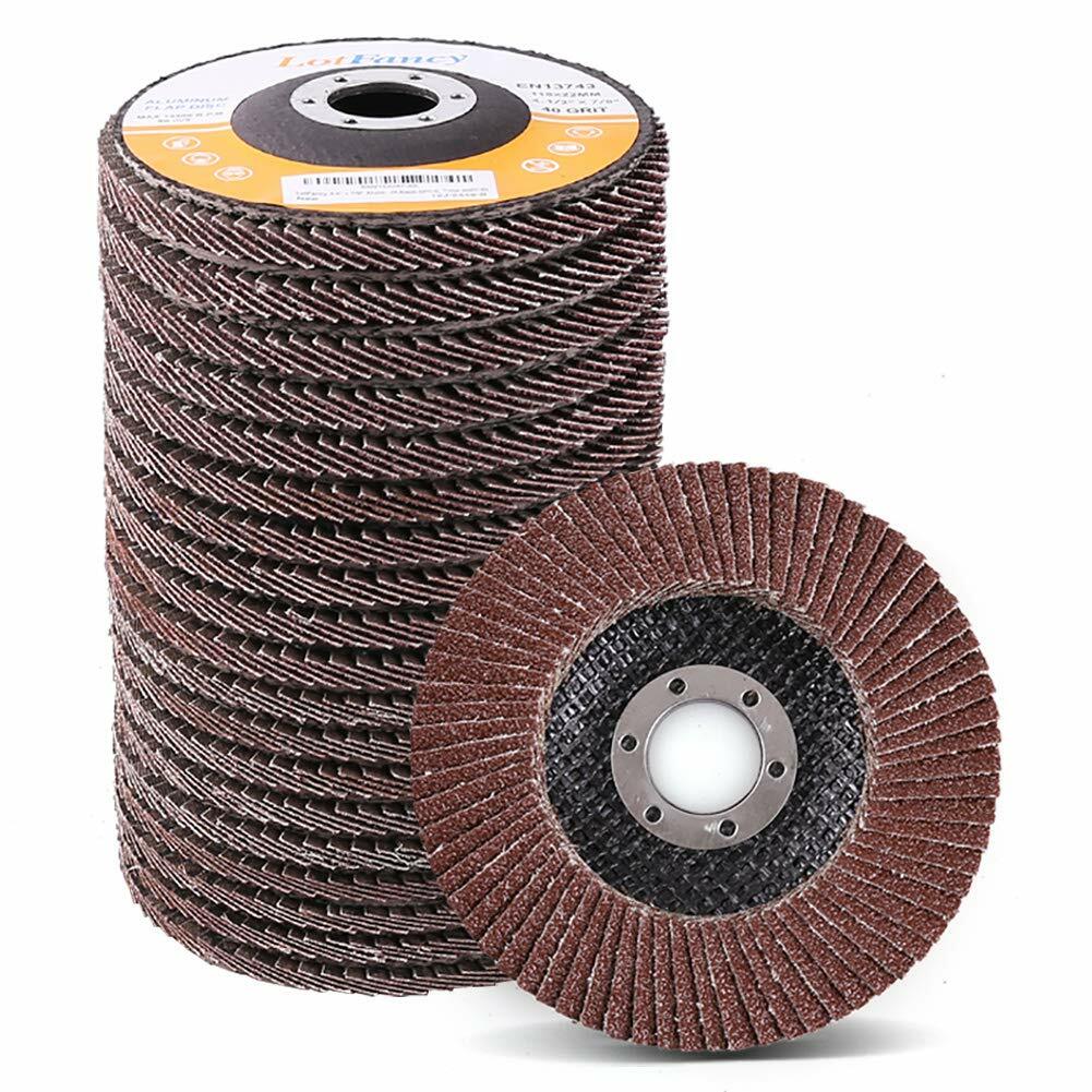 40 60 80 120 Grit 4.5x7/8" 4 1/2" Aluminum Angle Grinder Flap Disc Sanding Wheel