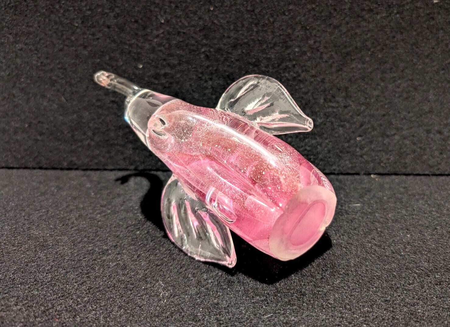 New glass elephant figurine Clear/ Pink