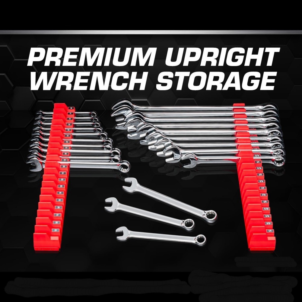 40-80PCS Magnetic Modular Wrench Organizer Compact Tool Storage Slots Hold Tools