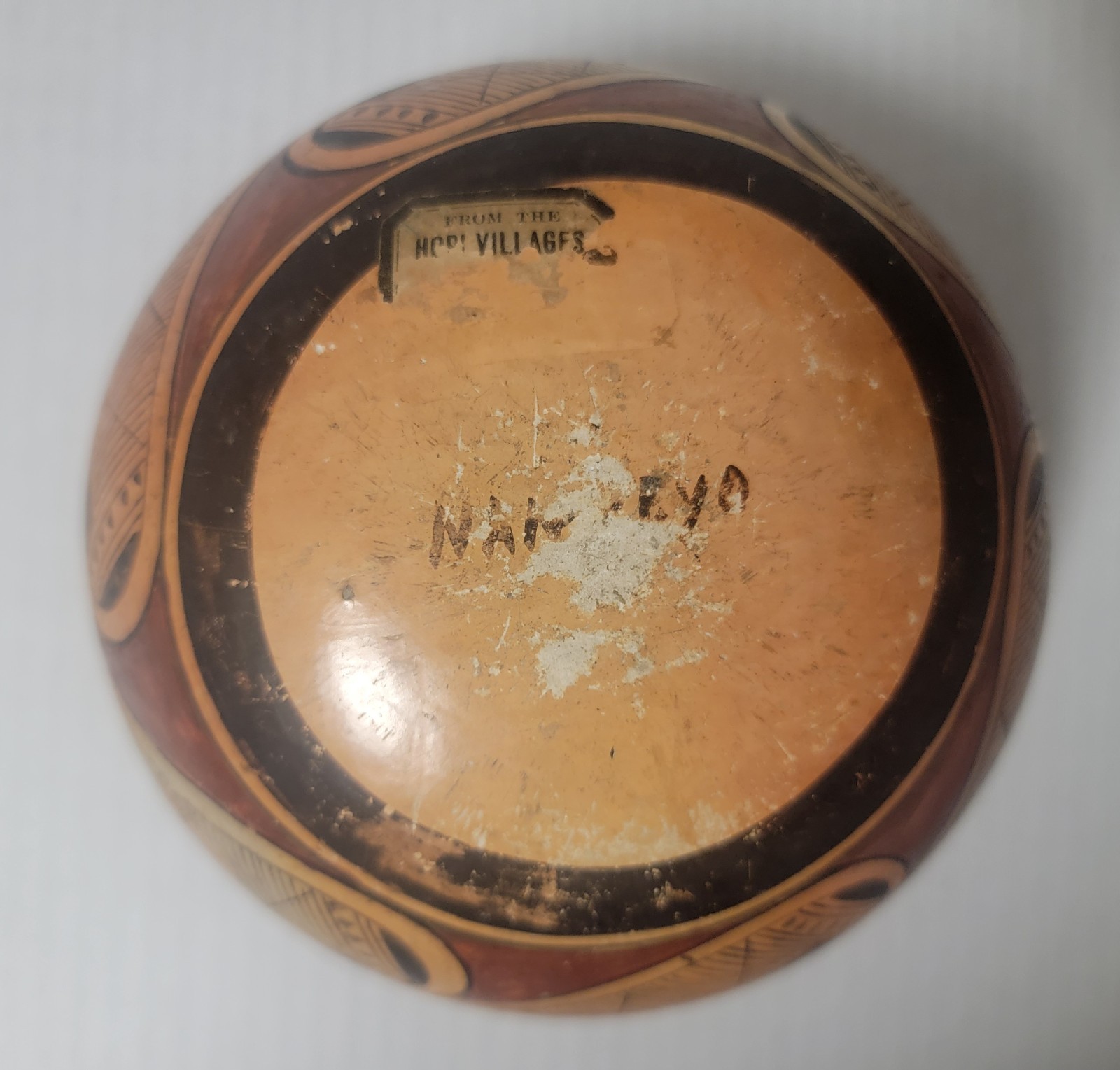 Hopi Pottery Bowl- Early 20th Century- Signed As Nampeyo- With Original Tag